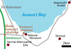 Map of Aomori city