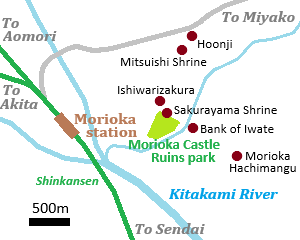 Map of Morioka city