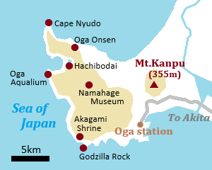 Map of Oga Peninsula