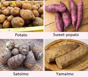 Jagaimo, Satsumaimo, Satoimo, Yamaimo
