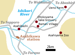 Map of Asahikawa