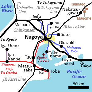 Main Railways around Nagoya