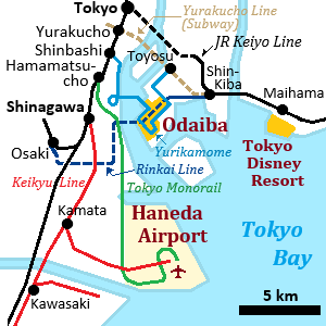 Railways around Tokyo Bay waterfront