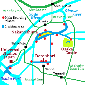 Map of Osaka cruise