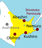 Map of Eastern Hokkaido