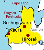 Map of western Aomori Prefecture