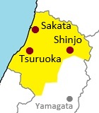 Map of northern area in Yamagata Prefecture