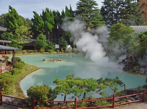 Hot spring pond in Beppu Onsen