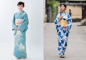 The style of Homongi and Yukata