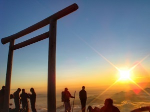 Sunrise at the top of Mt.Fuji