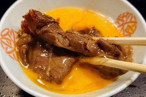 Raw egg and Sukiyaki