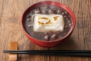 Shiruko with mochi