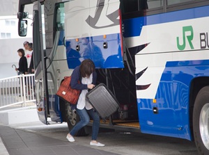 Luggage in bus